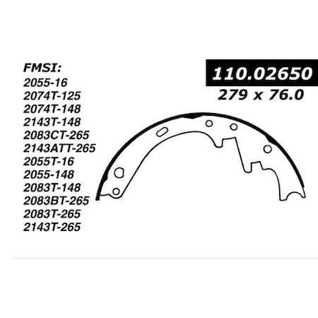 Centric Parts Centric Brake Shoes, 111.02650 111.02650